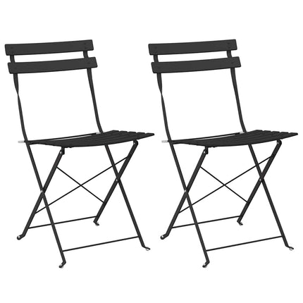 Fällstol för trädgård 2 pcs Antracit 42 x 46 x 82 cm Metall