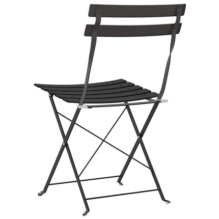 Fällstol för trädgård 2 pcs Antracit 42 x 46 x 82 cm Metall