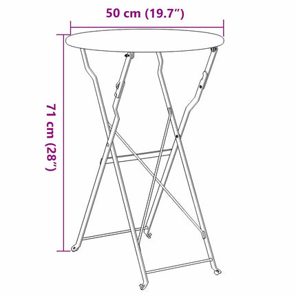 Bistrobord Antracit Ø 50 x 71 cm Pulverlackerad stål