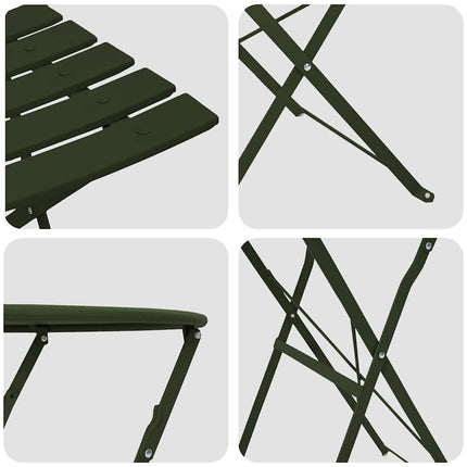 Fällbart bistroset 3 pcs Skog Stål