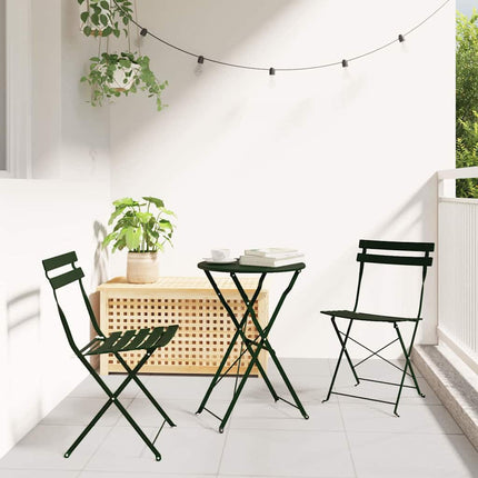 Fällbart bistroset 3 pcs Skog Stål