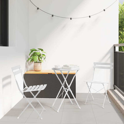 Fällbart bistroset 3 pcs Vit Stål