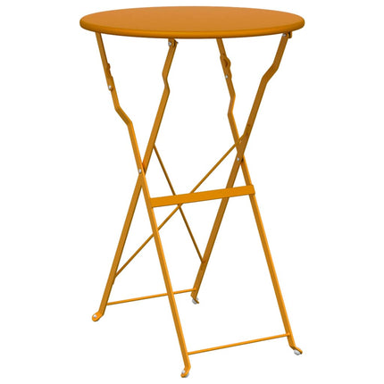 Fällbart bistroset 3 pcs Senapsgul Stål