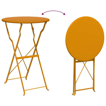 Fällbart bistroset 3 pcs Senapsgul Stål