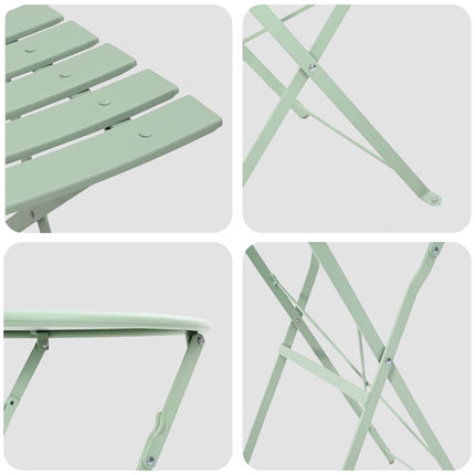 Fällbart bistroset 3 pcs Havsskum Stål