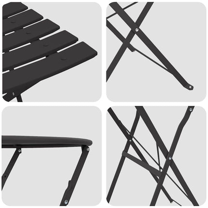 Fällbart bistroset 3 pcs Antracit Stål