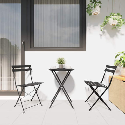 Fällbart bistroset 3 pcs Antracit Stål