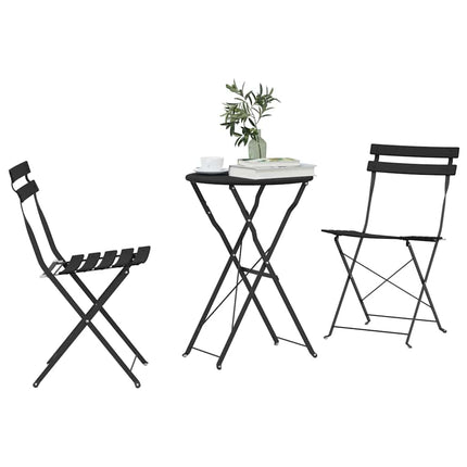 Fällbart bistroset 3 pcs Antracit Stål