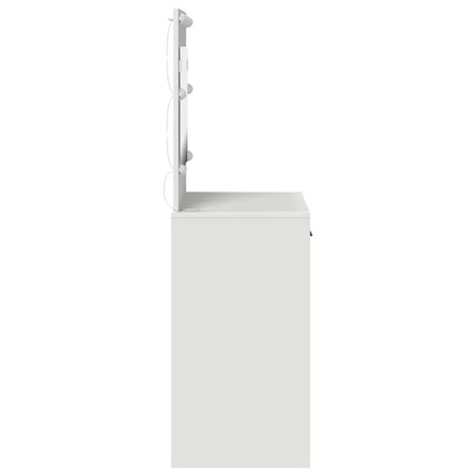 Smyckebord med låda Vit 78,5 x 41 x 135 cm Konstruerat trä