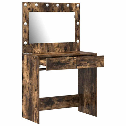 Smyckebord med låda Rökt ek 78,5 x 41 x 135 cm Konstruerat trä