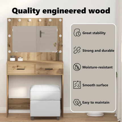 Smyckebord Artisan Ek 78,5 x 41 x 135 cm Konstruerat trä