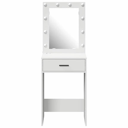 Smyckebord med låda Vit 50 x 41 x 135 cm Konstruerat trä