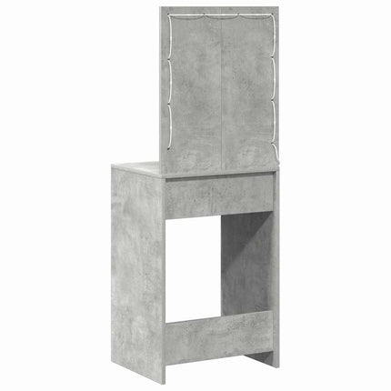 Smyckebord med låda Betonggrå 50 x 41 x 135 cm Konstruerat trä
