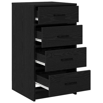 Sideboard med låda Svart ek 40 x 41 x 75 cm Konstruerat trä