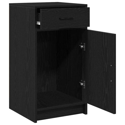 Sideboard med låda Svart Ek 40 x 40,5 x 75 cm Konstruerat trä