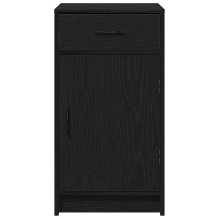 Sideboard med låda Svart Ek 40 x 40,5 x 75 cm Konstruerat trä