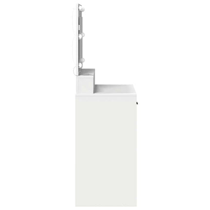 Smyckebord med låda Vit 79 x 41 x 135 cm Konstruerat trä