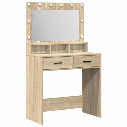 Smyckebord med låda Sonoma-ek 79 x 41 x 135 cm Konstruerat trä