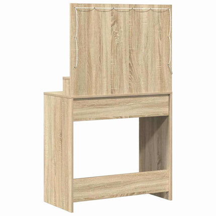 Smyckebord med låda Sonoma-ek 79 x 41 x 135 cm Konstruerat trä