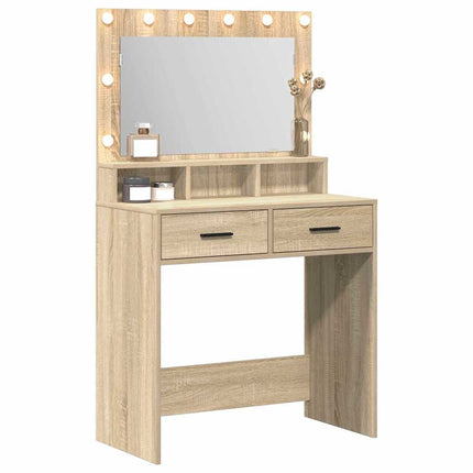 Smyckebord med låda Sonoma-ek 79 x 41 x 135 cm Konstruerat trä