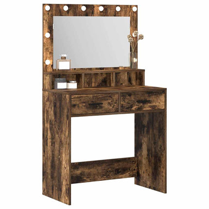 Smyckebord med låda Rökt ek 79 x 41 x 135 cm Konstruerat trä