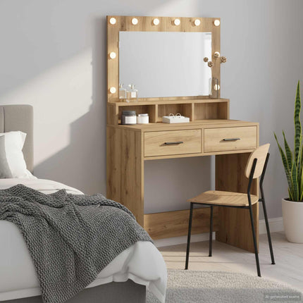 Smyckebord med låda Artisan Ek 79 x 41 x 135 cm Konstruerat trä