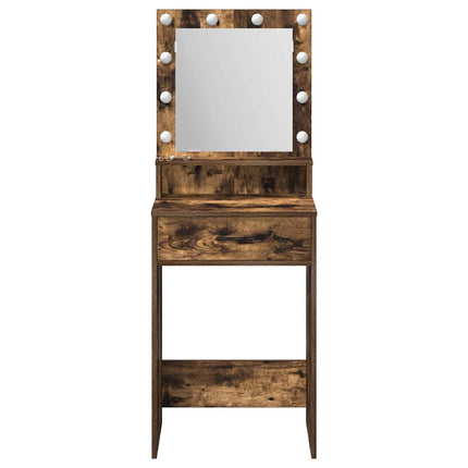 Smyckebord med låda Rökt ek 50 x 41 x 135 cm Konstruerat trä