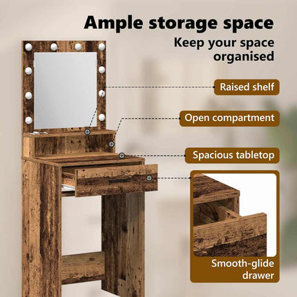 Smyckebord Gammalt trä 50 x 41 x 135 cm Konstruerat trä