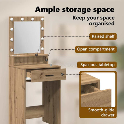 Smyckebord Artisan Ek 50 x 41 x 135 cm Konstruerat trä
