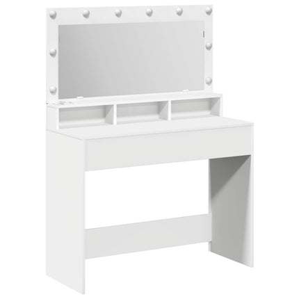Smyckebord med hylla Vit 100 x 41 x 135 cm Konstruerat trä