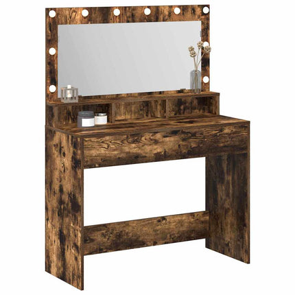 Smyckebord med hylla Rökt ek 100 x 41 x 135 cm Konstruerat trä