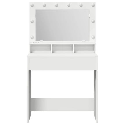 Smyckebord med hylla Vit 78,5 x 41 x 135 cm Konstruerat trä