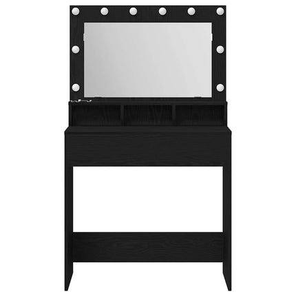 Smyckebord Svart Ek 75,5 x 41 x 135 cm Konstruerat trä