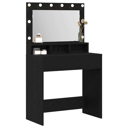 Smyckebord Svart Ek 75,5 x 41 x 135 cm Konstruerat trä