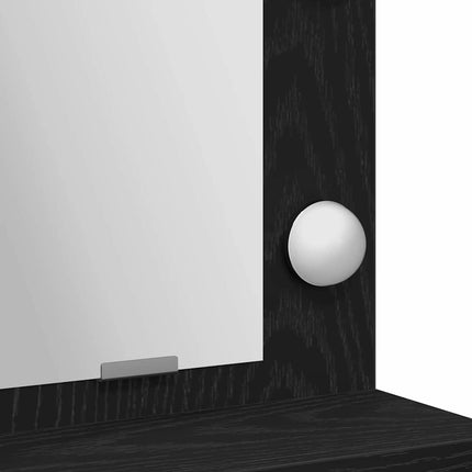 Smyckebord med hylla Svart Ek 50 x 41 x 135 cm Konstruerat trä