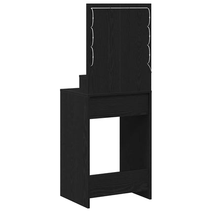 Smyckebord med hylla Svart Ek 50 x 41 x 135 cm Konstruerat trä