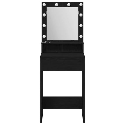 Smyckebord med hylla Svart Ek 50 x 41 x 135 cm Konstruerat trä
