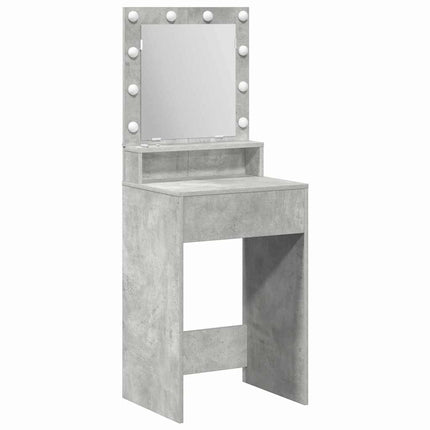 Smyckebord med hylla Betonggrå 50 x 41 x 135 cm Konstruerat trä