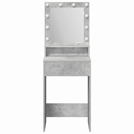 Smyckebord med hylla Betonggrå 50 x 41 x 135 cm Konstruerat trä