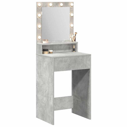 Smyckebord med hylla Betonggrå 50 x 41 x 135 cm Konstruerat trä