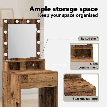 Smyckebord Gammalt trä 50 x 41 x 135 cm Konstruerat trä