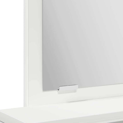 Smyckebord med låda Vit 50 x 41 x 140 cm Konstruerat trä