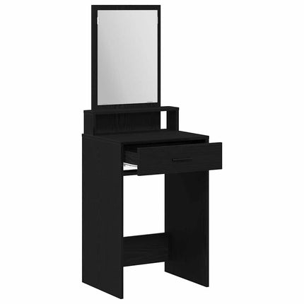 Smyckebord med låda Svart Ek 50 x 41 x 140 cm Konstruerat trä