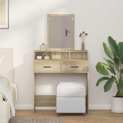 Smyckebord med låda Sonoma-ek 79 x 41 x 140 cm Konstruerat trä