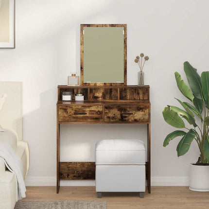 Smyckebord med låda Rökt ek 79 x 41 x 140 cm Konstruerat trä