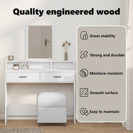 Smyckebord Vit 100 x 41 x 140 cm Konstruerat trä