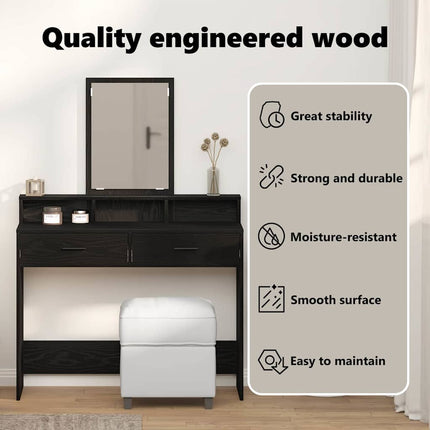 Smyckebord Svart Ek 100 x 41 x 140 cm Konstruerat trä