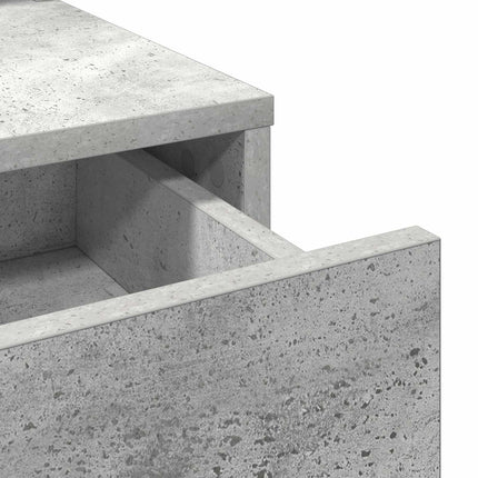Smyckebord med låda Betonggrå 100 x 41 x 140 cm Konstruerat trä