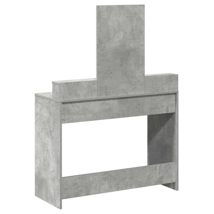 Smyckebord med låda Betonggrå 100 x 41 x 140 cm Konstruerat trä