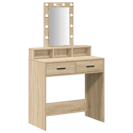 Smyckebord med låda Brun 79 x 41 x 140 cm Konstruerat trä